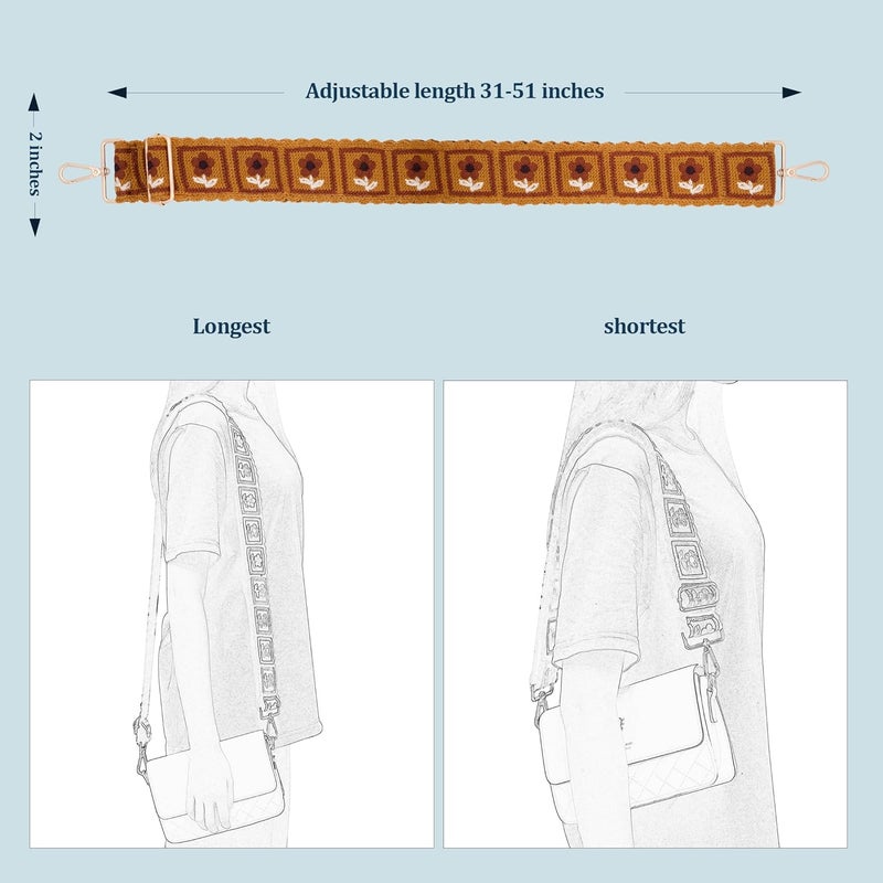 chushui Store Knit Purse Strap,Replacement Crossbody Wide Adjustable Shoulder Strap for Bag Handbag - Image 2